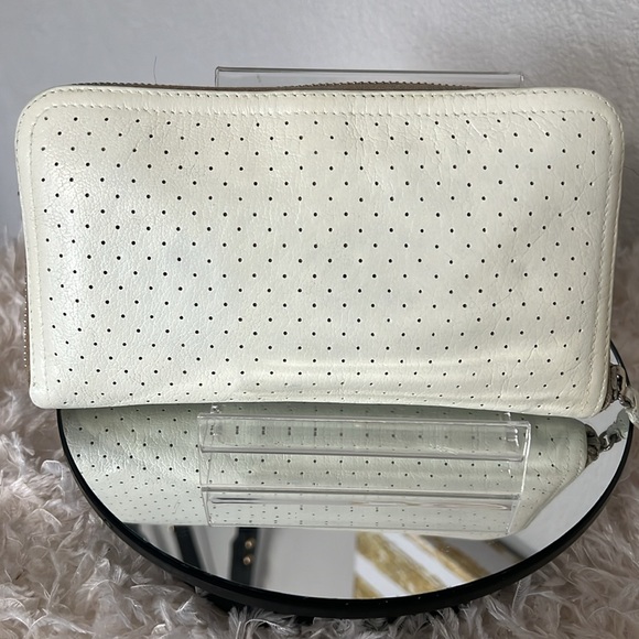 Prada White Perforated Leather Wallet - Picture 4 of 15